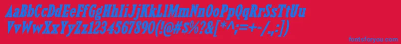 KingsbridgeCdBdIt Font – Blue Fonts on Red Background