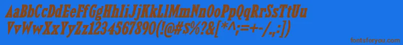 KingsbridgeCdBdIt Font – Brown Fonts on Blue Background