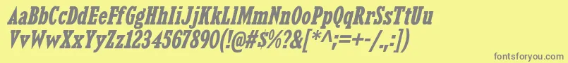 KingsbridgeCdBdIt Font – Gray Fonts on Yellow Background