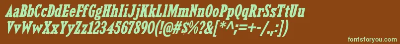 KingsbridgeCdBdIt Font – Green Fonts on Brown Background