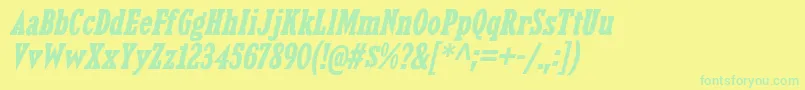 KingsbridgeCdBdIt Font – Green Fonts on Yellow Background