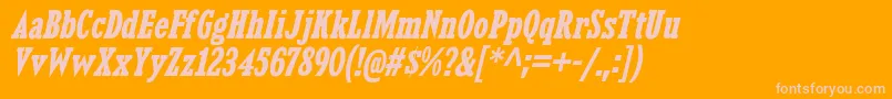 KingsbridgeCdBdIt Font – Pink Fonts on Orange Background