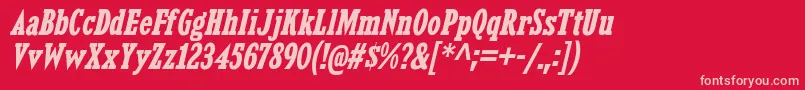 KingsbridgeCdBdIt Font – Pink Fonts on Red Background