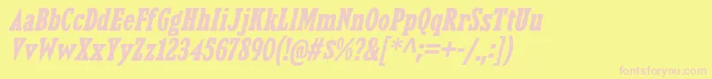 KingsbridgeCdBdIt Font – Pink Fonts on Yellow Background