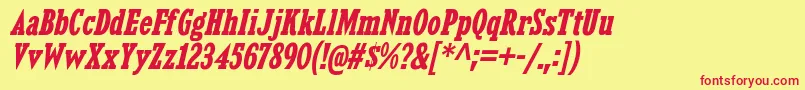 KingsbridgeCdBdIt Font – Red Fonts on Yellow Background