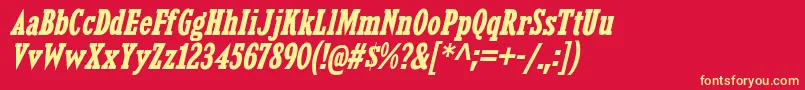 KingsbridgeCdBdIt Font – Yellow Fonts on Red Background