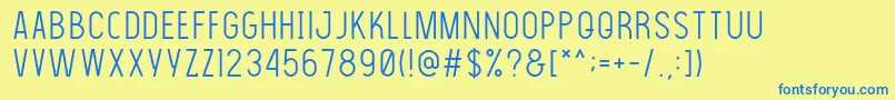 Thelightfont Font – Blue Fonts on Yellow Background