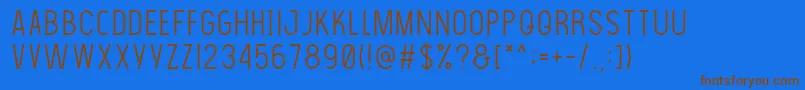 Thelightfont Font – Brown Fonts on Blue Background