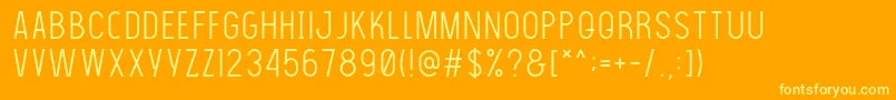 Thelightfont Font – Yellow Fonts on Orange Background