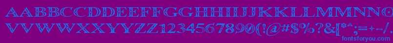 Occoluchi Font – Blue Fonts on Purple Background