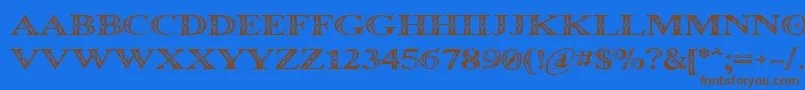 Occoluchi Font – Brown Fonts on Blue Background