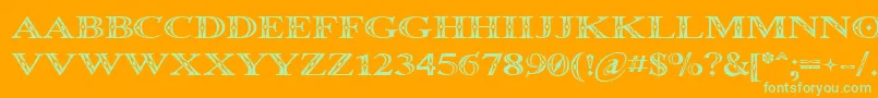 Шрифт Occoluchi – зелёные шрифты на оранжевом фоне