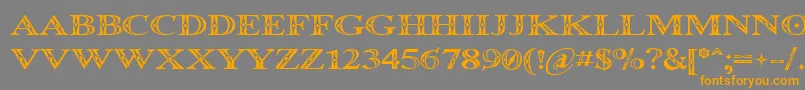Occoluchi-Schriftart – Orangefarbene Schriften auf grauem Hintergrund