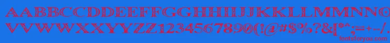 Occoluchi Font – Red Fonts on Blue Background