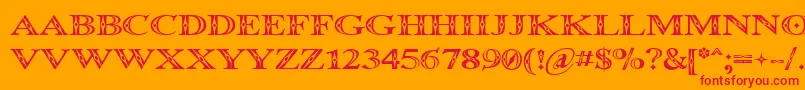 Occoluchi Font – Red Fonts on Orange Background