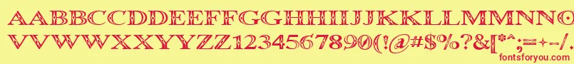 Occoluchi Font – Red Fonts on Yellow Background