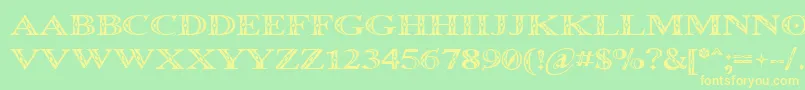Occoluchi Font – Yellow Fonts on Green Background