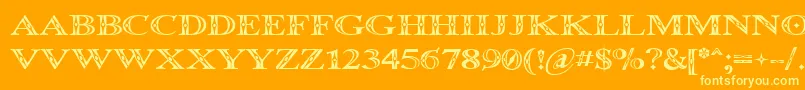 Occoluchi Font – Yellow Fonts on Orange Background