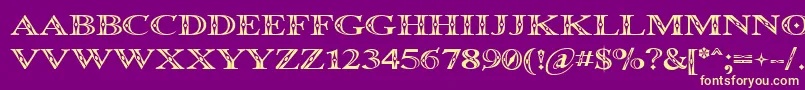 Occoluchi Font – Yellow Fonts on Purple Background