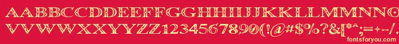 Occoluchi Font – Yellow Fonts on Red Background