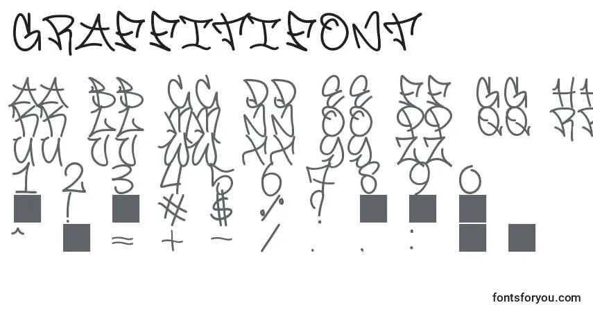 Czcionka GraffitiFont – alfabet, cyfry, specjalne znaki