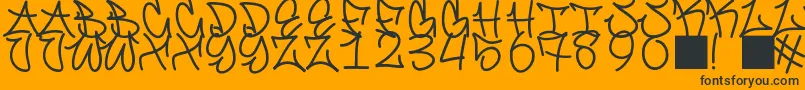 Подробнее о шрифте GraffitiFont Шрифт GraffitiFont – чёрные шрифты на оранжевом фоне