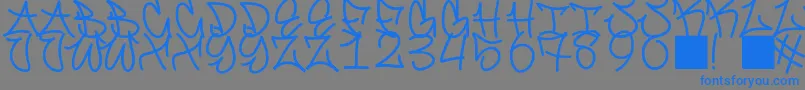 GraffitiFont-Schriftart – Blaue Schriften auf grauem Hintergrund