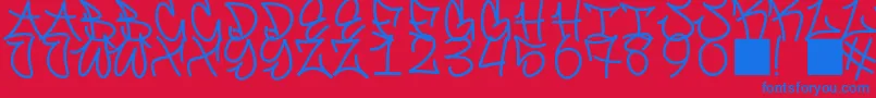 fuente GraffitiFont – Fuentes Azules Sobre Fondo Rojo