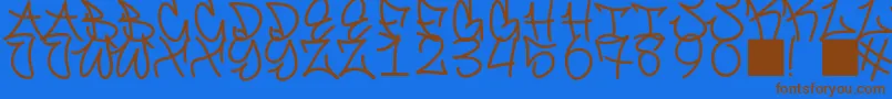 GraffitiFont Font – Brown Fonts on Blue Background