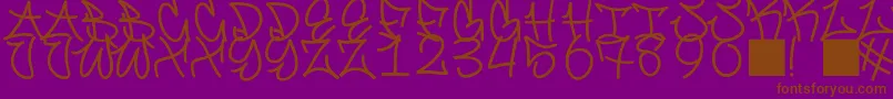 Czcionka GraffitiFont – brązowe czcionki na fioletowym tle