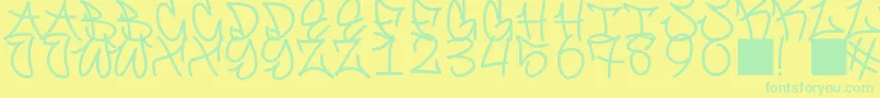 Police GraffitiFont – polices vertes sur fond jaune