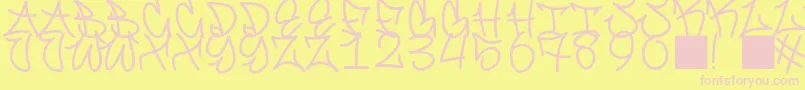 フォントGraffitiFont – ピンクのフォント、黄色の背景