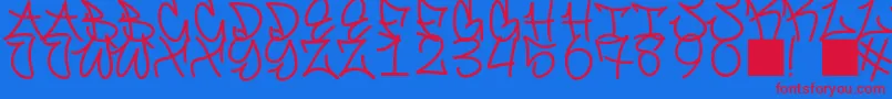 Шрифт GraffitiFont – красные шрифты на синем фоне