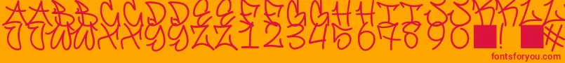 fuente GraffitiFont – Fuentes Rojas Sobre Fondo Naranja