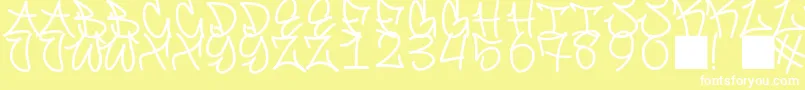 フォントGraffitiFont – 黄色い背景に白い文字