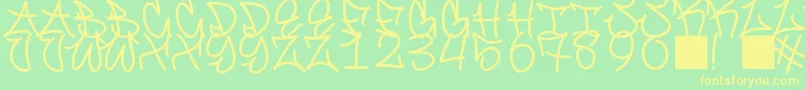 Saiba mais sobre a fonte GraffitiFont Fonte GraffitiFont – fontes amarelas em um fundo verde