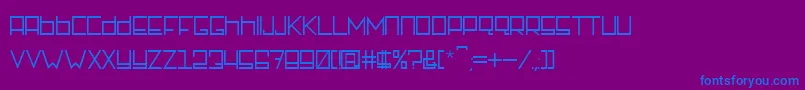 フォントRotterdamzRegular – 紫色の背景に青い文字