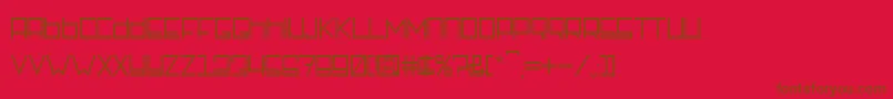 RotterdamzRegular-Schriftart – Braune Schriften auf rotem Hintergrund