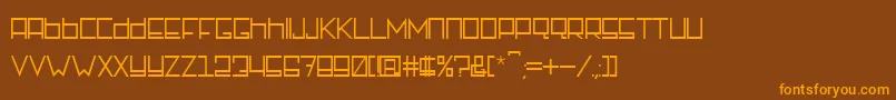 フォントRotterdamzRegular – オレンジ色の文字が茶色の背景にあります。