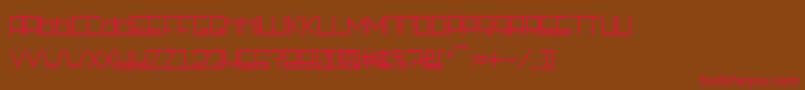 RotterdamzRegular-fontti – punaiset fontit ruskealla taustalla