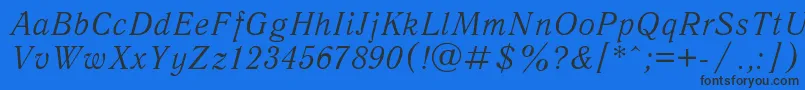 Antiqua1-Schriftart – Schwarze Schriften auf blauem Hintergrund