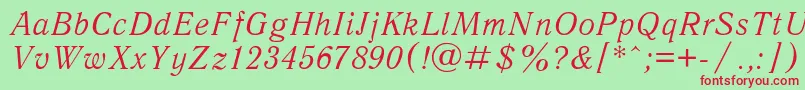 Antiqua1 Font – Red Fonts on Green Background