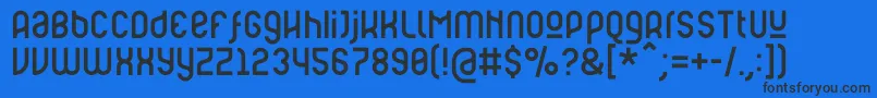 RulerModern-Schriftart – Schwarze Schriften auf blauem Hintergrund