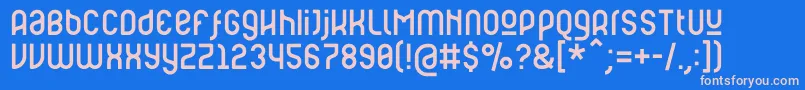 RulerModern-fontti – vaaleanpunaiset fontit sinisellä taustalla