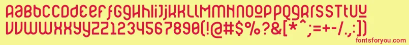 RulerModern Font – Red Fonts on Yellow Background