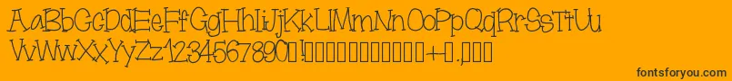 Moonbeamslikerain-Schriftart – Schwarze Schriften auf orangefarbenem Hintergrund