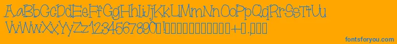 Więcej informacji o czcionce Moonbeamslikerain Czcionka Moonbeamslikerain – niebieskie czcionki na pomarańczowym tle