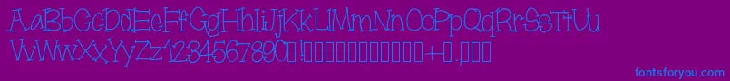 フォントMoonbeamslikerain – 紫色の背景に青い文字