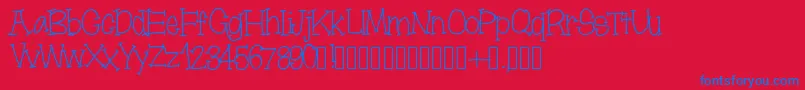 Moonbeamslikerain Font – Blue Fonts on Red Background