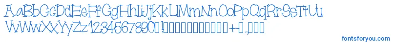Moonbeamslikerain-fontti – siniset fontit valkoisella taustalla